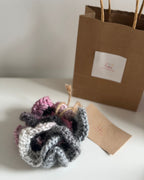 Chouchou rose et gris