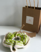 Chouchou vert et blanc