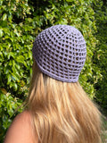Bonnet crochet violet